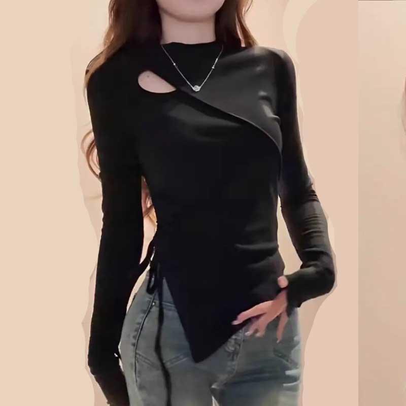 ダンス 衣装 トップス ヒップホップ カットソー 長袖tシャツ レディース 伸縮性抜群 カジュアルTシャツ 普段のおしゃれにも M L XL 黒 | 