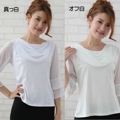 襟ドレープ シホンジョーゼットトップス コーラス衣装  合唱用ブラウス  コーラス衣装 演奏会衣装　bakugai202601 演奏会 コンサート  第九 |  | 02