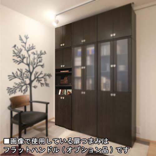 飾り棚付両開き扉 薄型扉付きラック高さ２５０〜２５９ｃｍ幅７１〜８０ｃｍ奥行１９ｃｍ厚棚板（棚板厚2.5cm）本体棚扉サイズ:上扉41.5cm+下扉80.8cm