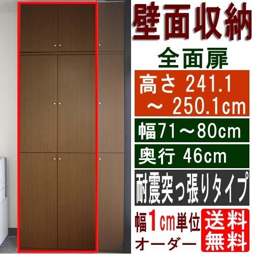 天井全面扉オフィス収納 書棚 高さ２４１．１〜２５０．１ｃｍ幅７１〜８０ｃｍ奥行４６ｃｍ厚棚板(棚板厚2.5cm)