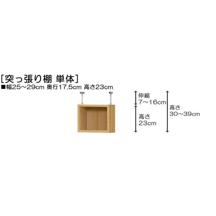 天井棚 上棚(高さ調整可) 標準タイプ 薄型 高さ３０〜３９ｃｍ幅２５〜２９ｃｍ奥行１７．５ｃｍ(本体奥行１９ｃｍ用)｜wing1｜02