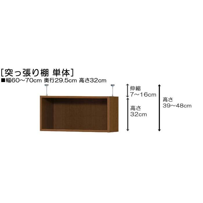 上置きラック 上棚(高さ調整可) 標準タイプ 高さ３９〜４８ｃｍ幅６０〜７０ｃｍ奥行２９．５ｃｍ(本体奥行３１ｃｍ用)｜wing1｜02