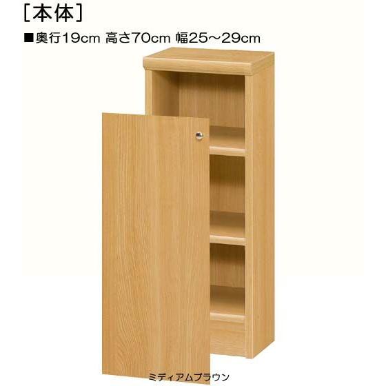 全面扉廊下収納 高さ70cm幅25〜29cm奥行19cm 片