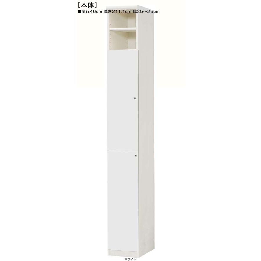 下部扉 標準棚板 リビング隙間収納 高さ２１１．１ｃｍ幅２５〜２９ｃｍ奥行４６ｃｍ 下扉高さ170.2cm 新聞棚 10色 玄関 整理