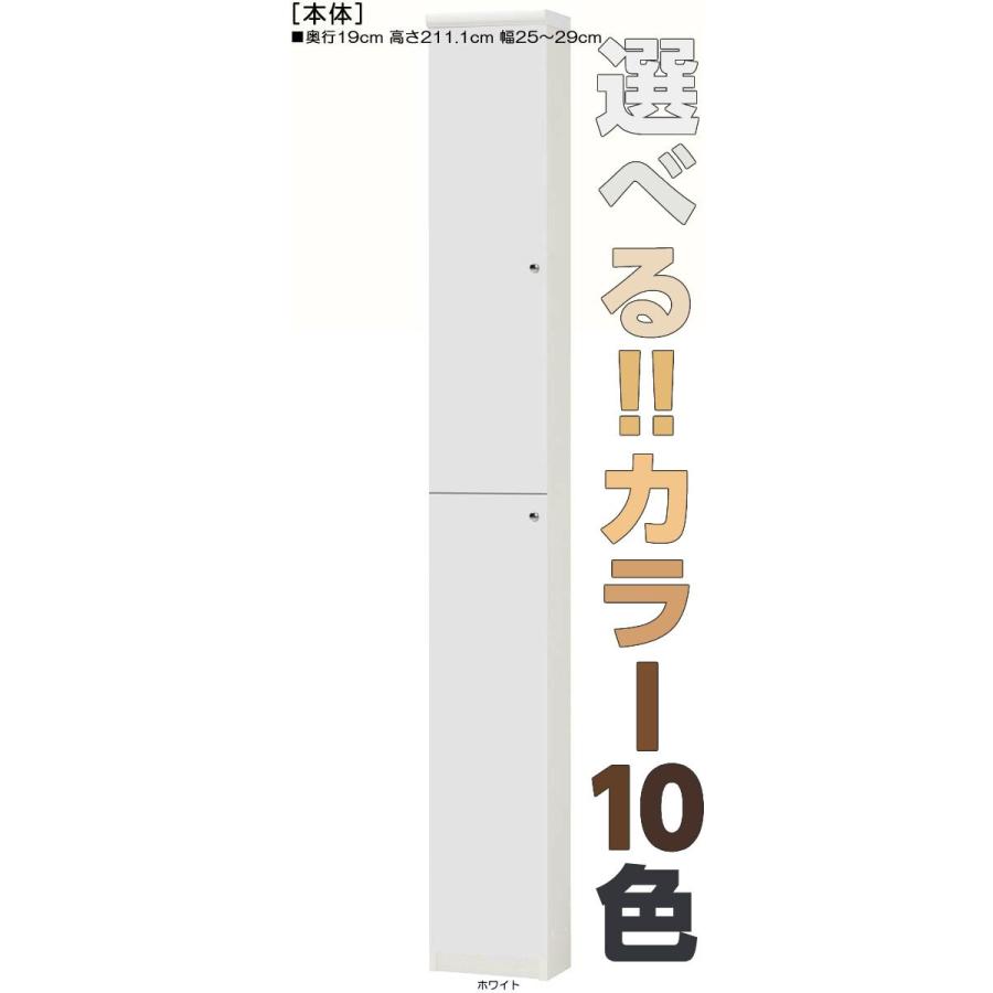 全面扉薄型家具 高さ２１１．１ｃｍ幅２５〜２９ｃｍ奥行１９ｃｍ 上下共片開き(左開き/右開き)｜wing1