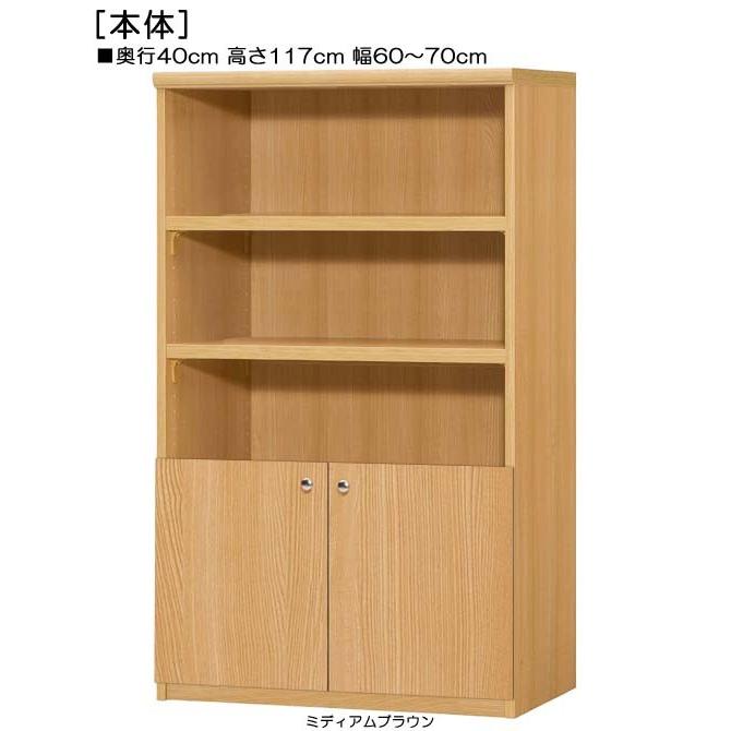 下部扉 扉付簡単組立チェスト 高さ１１７ｃｍ幅６０〜７０ｃｍ奥行４０ｃｍ厚棚板（棚板厚み2.5cm） 下扉高さ41.5cm コミックボード 書斎