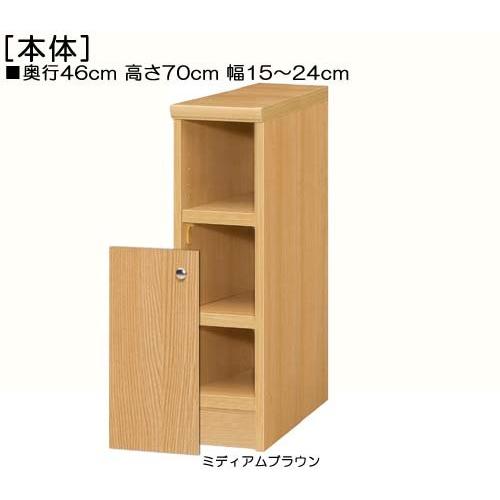 下部扉　隙間収納　高さ７０ｃｍ幅１５〜２４ｃｍ奥行４６ｃｍ厚棚板（棚板厚み2.5cm）　シリーズ本収納　塾　下扉高さ41.5cm