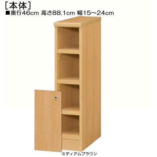 下部扉　隙間収納　高さ８８．１ｃｍ幅１５〜２４ｃｍ奥行４６ｃｍ厚棚板（棚板厚み2.5cm）　下扉高さ41.5cm　ゲームソフトボード　玄関