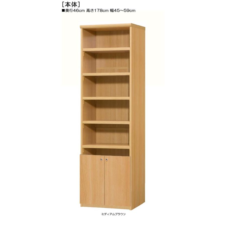 召し使い扉 事務室書庫 高さ１７８ｃｍ幅４５〜５９ｃｍ奥ふかさ４６ｃｍ厚棚板（棚板奥ふかさ2.5珊） 下扉高さ52.5珊 優勝杯書物棚 顔を合わせる所 オフィス家具-家具、インテリア