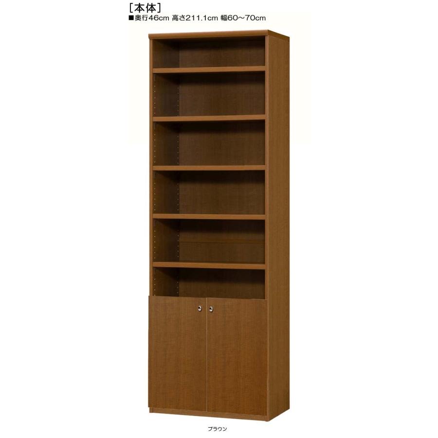 下部扉 壁収納 高さ２１１．１ｃｍ幅６０〜７０ｃｍ奥行４６ｃｍ厚棚板（棚板厚み2.5cm） 下扉高さ62.6cm コミックディスプレイ 客間