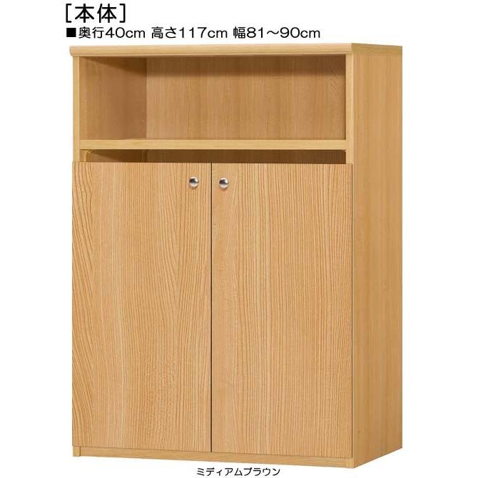 下部扉 A4ファイル書庫 高さ１１７ｃｍ幅８１〜９０ｃｍ奥行４０ｃｍ厚棚板（棚板厚み2.5cm） 下扉高さ80.8cm オーディオ収納 勉強部屋