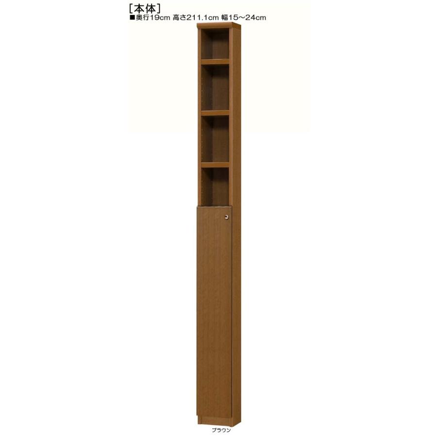 下部扉 薄型すき間収納 高さ２１１．１ｃｍ幅１５〜２４ｃｍ奥行１９ｃｍ厚棚板（棚板厚み2.5cm） 下扉高さ109.5cm ゲームソフトボード 玄関