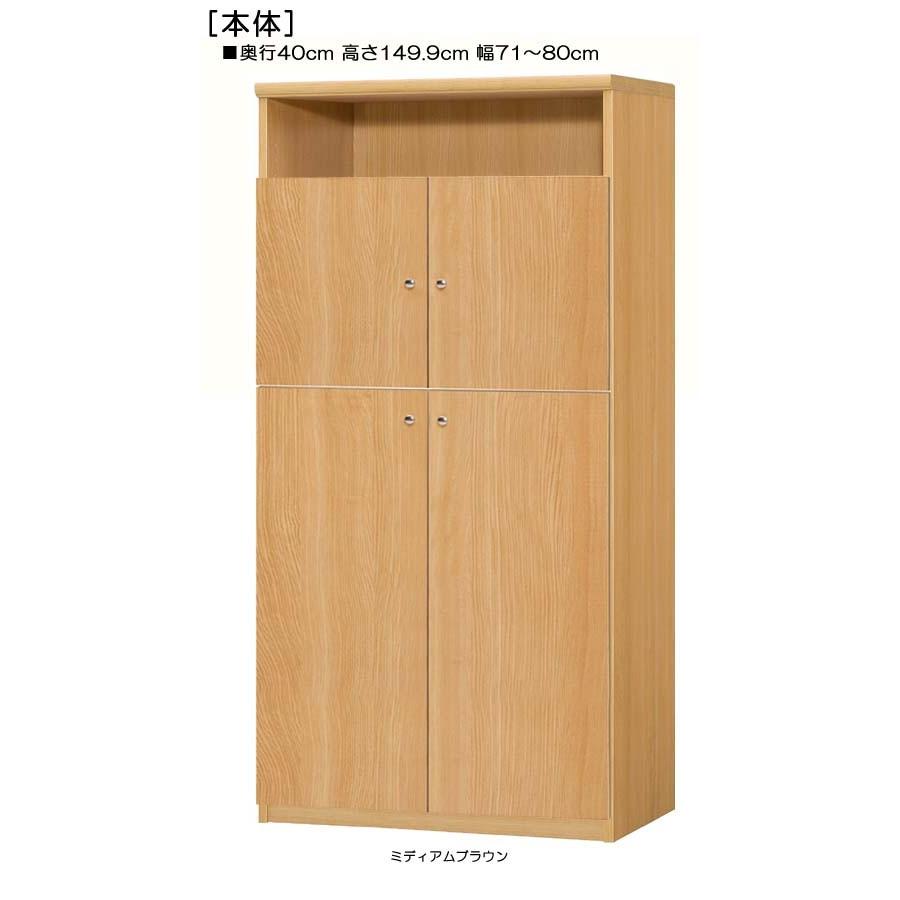 下部扉 A4ファイル書庫 高さ１４９．９ｃｍ幅７１〜８０ｃｍ奥行４０ｃｍ厚棚板（棚板厚み2.5cm） 下扉高さ127.3cm 雑貨ラック キッチン