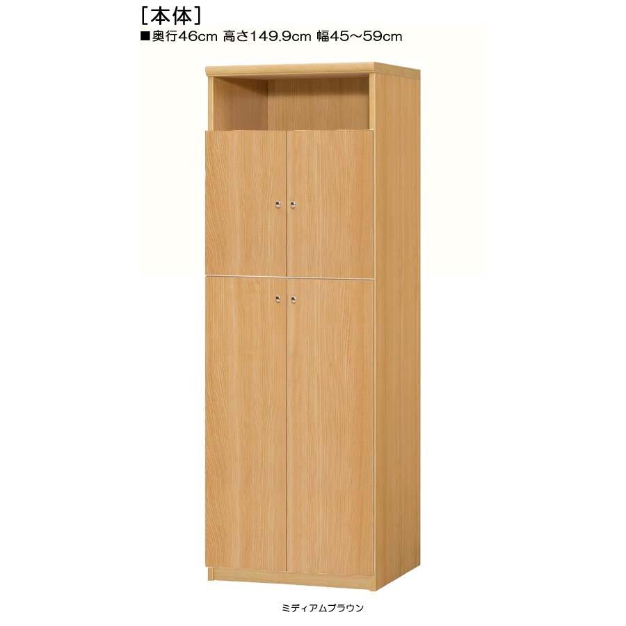 下部扉 オフィス書庫 高さ１４９．９ｃｍ幅４５〜５９ｃｍ奥行４６ｃｍ厚棚板（棚板厚み2.5cm） 下扉高さ127.3cm アメニティ収納 居間