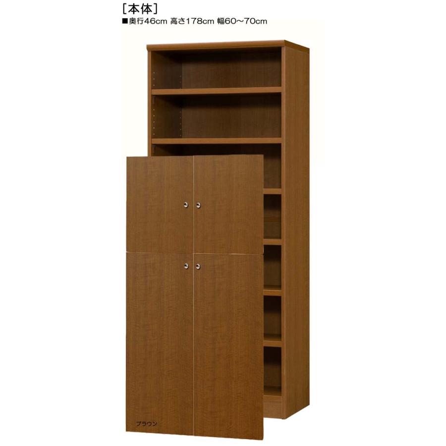 下部扉 オフィス書庫 高さ１７８ｃｍ幅６０〜７０ｃｍ奥行４６ｃｍ厚棚板（棚板厚み2.5cm） 下扉高さ127.3cm シリーズ本ラック 玄関_1