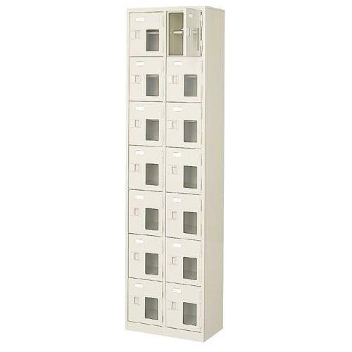 【クーポン】 下駄箱 14人用 窓付き 下駄箱 2列7段 中棚付き 搬入設置/階段上応談 【VQ1549679311】(56437円)