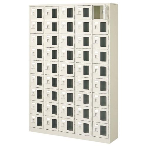 スチール下駄箱 45人用 シューズボックス 業務用 5列9段 窓付き 搬入