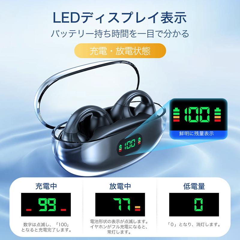 クーポンで2420円」ワイヤレスイヤホン イヤーカフ型 耳を塞がない