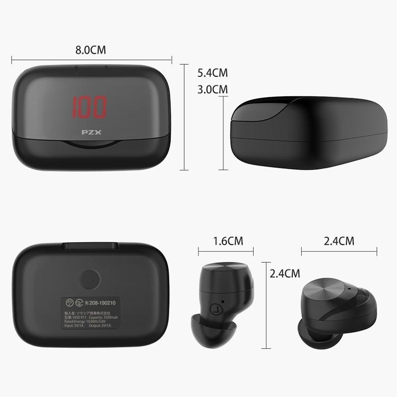 Bluetooth イヤホン ワイヤレスイヤホン Hi-Fi高音質 LEDディスプレイ