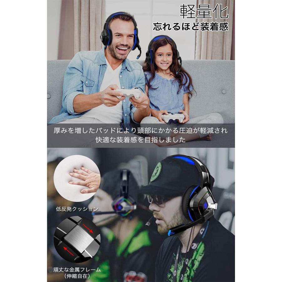 ゲーミングヘッドセット Ps4 ヘッドホン ヘッドセット Ledライト イズキャンセリング マイク付き 有線 3 5mm スイッチ Fps 50mmドライバー a66ejla a66ej Wing直営 通販 Yahoo ショッピング