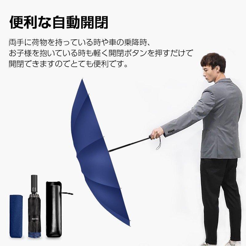 「新色入荷！クーポンで2380円」雨傘 折りたたみ傘 大きい 撥水 晴雨兼用 12本骨 自動開閉 uvカット 逆さ傘 折り畳み傘 耐風 男女兼用 ワンタッチ 日傘 梅雨対策 | DeliToo | 20
