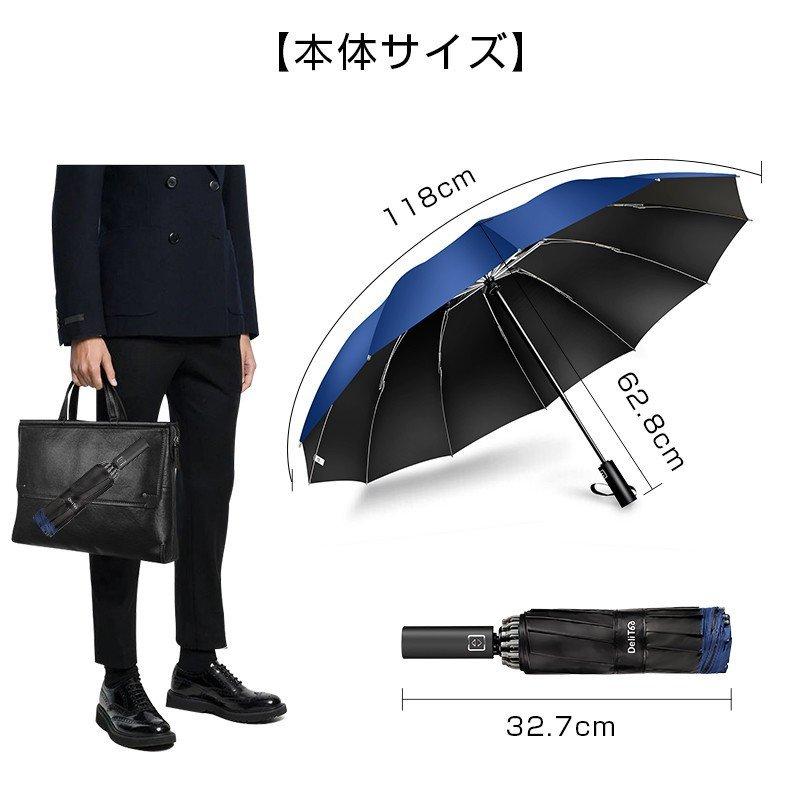 「新色入荷！クーポンで2380円」雨傘 折りたたみ傘 大きい 撥水 晴雨兼用 12本骨 自動開閉 uvカット 逆さ傘 折り畳み傘 耐風 男女兼用 ワンタッチ 日傘 梅雨対策 | DeliToo | 23