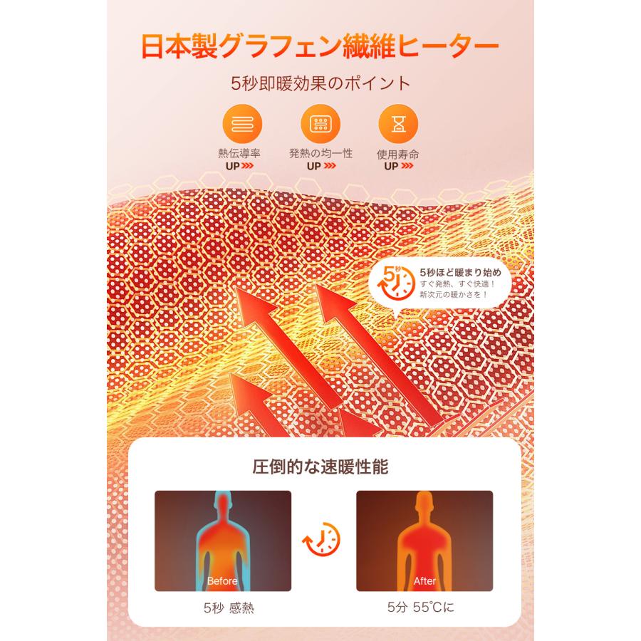 クーポンで5680円】電熱ベスト 15枚発熱 3段階調温 5秒速暖 ヒーター