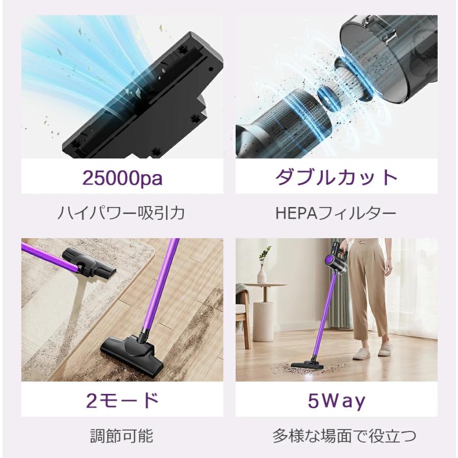 Joyhouse 「クーポンで5,980円」掃除機 コードレス 強力吸引 25000Pa