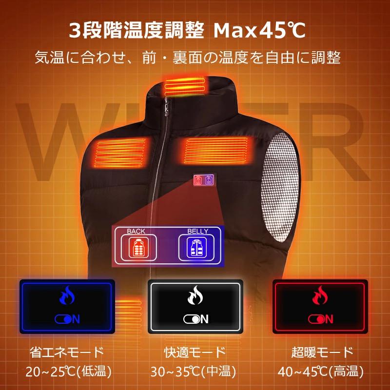 「クーポンで6180円」電熱ベスト バッテリー付き 40000mAh 17箇所発熱 日本製ヒーター ヒーターベスト 電熱ジャケット ベスト 中綿 3段階調温 | ブランド登録なし | 12