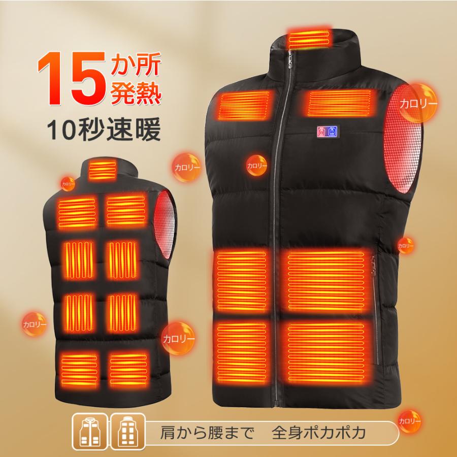 クーポンで5480円】40000mAhバッテリー付き 電熱ベスト ヒーター クーポンで5480円】40000mAhバッテリー付き 電熱ベスト ヒーター