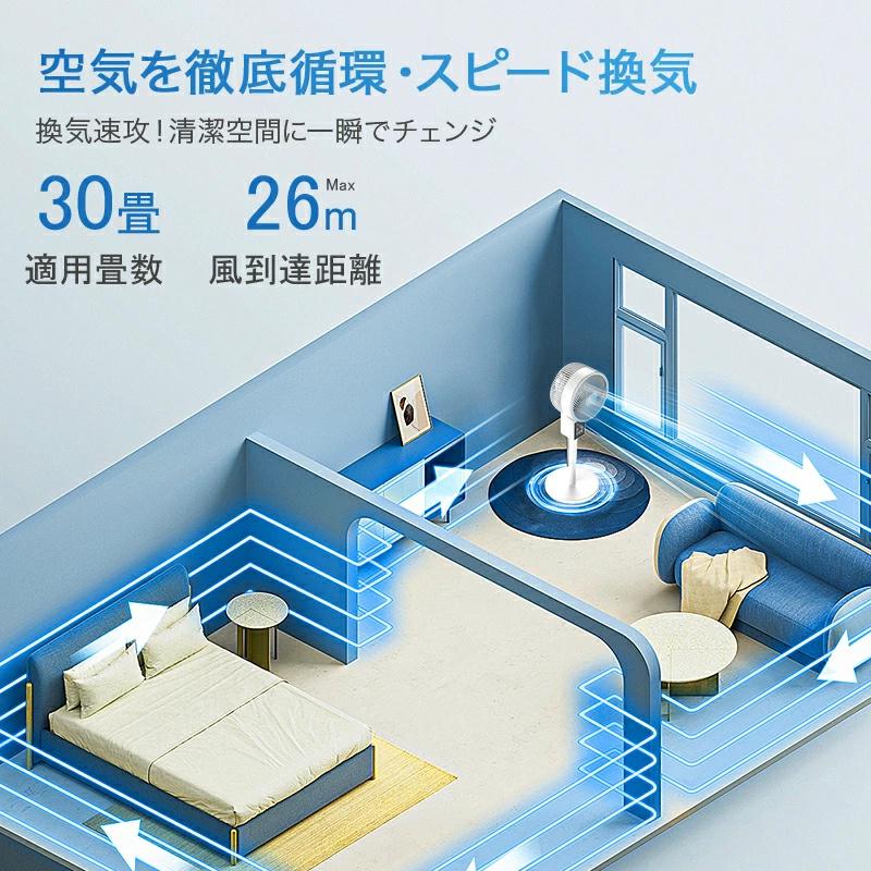 【クーポンで6,980円】扇風機 サーキュレーター dcモーター dc 1台6役 AI自動 高速暴風 3D 首振り 静音 4モード 風量12段階 イオン発生 アロマ対応 | MONOYOI | 09