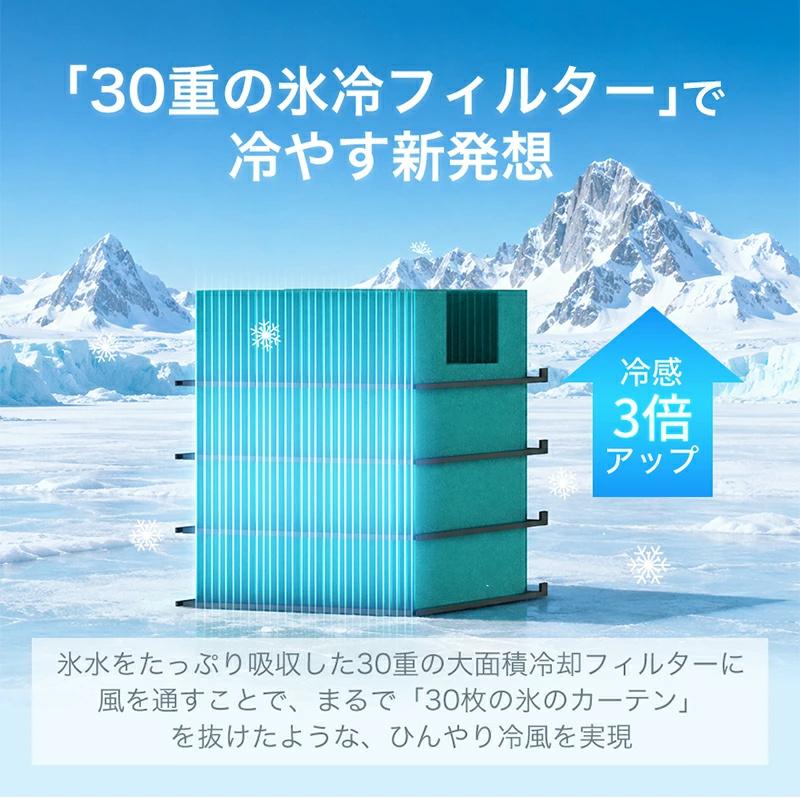 「クーポンで6,980円」冷風機 小型 卓上 クーラー 冷風扇 90°自動首振り 風量5段階 -15℃冷却＆強力冷風 冷風扇風機 10000mAh電池内蔵 24h持続 リモコン付き | MONOYOI | 08