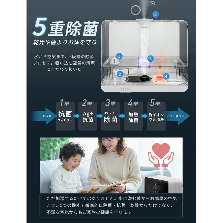 YUGOR 「限定クーポンで7,180円」加湿器 大容量 加湿器 卓上 9L 加湿機