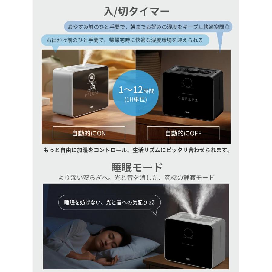 YUGOR 「限定クーポンで6,980円」加湿器 大容量 加湿器 卓上 9L 加湿機