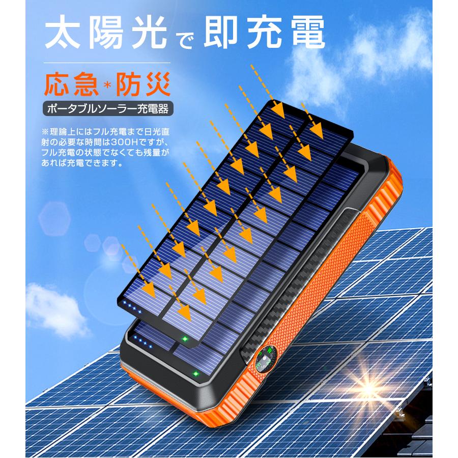 防災対策】モバイルバッテリー 40800mAh 大容量 ソーラー充電 防災対策】モバイルバッテリー 40800mAh 大容量 ソーラー充電