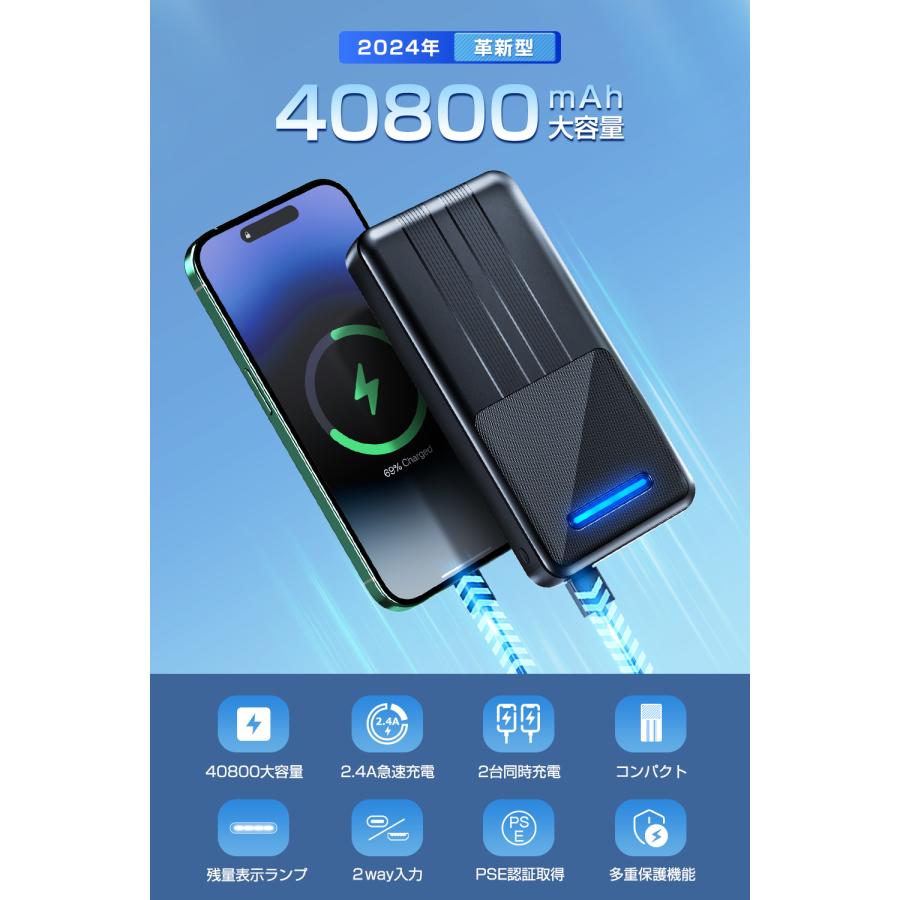 2025最新 モバイルバッテリー 40800mAh 大容量 急速充電 2台同時 2025最新 モバイルバッテリー 40800mAh 大容量 急速充電 2台同時
