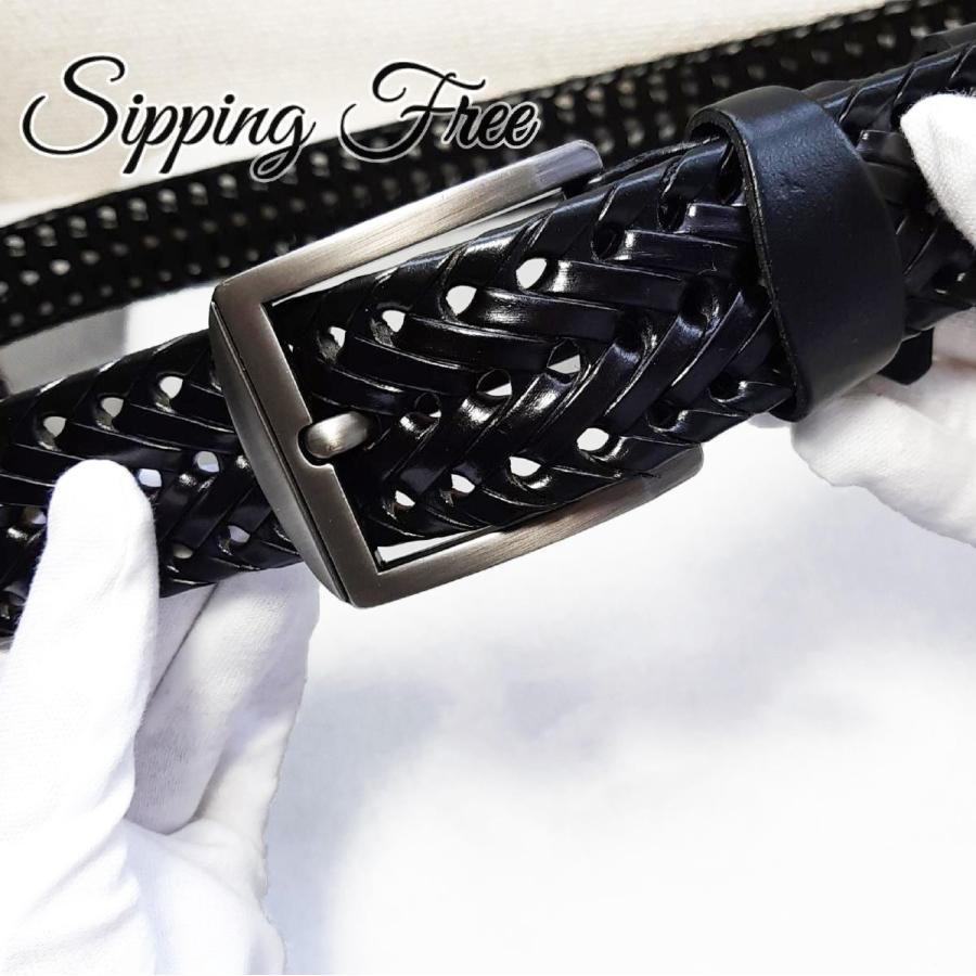 メッシュベルト メンズ レディース メッシュ ベルト 本革 牛革 ゴルフ カジュアル 学生 編み込み バックル 父の日 プレゼント | ブランド登録なし | 15