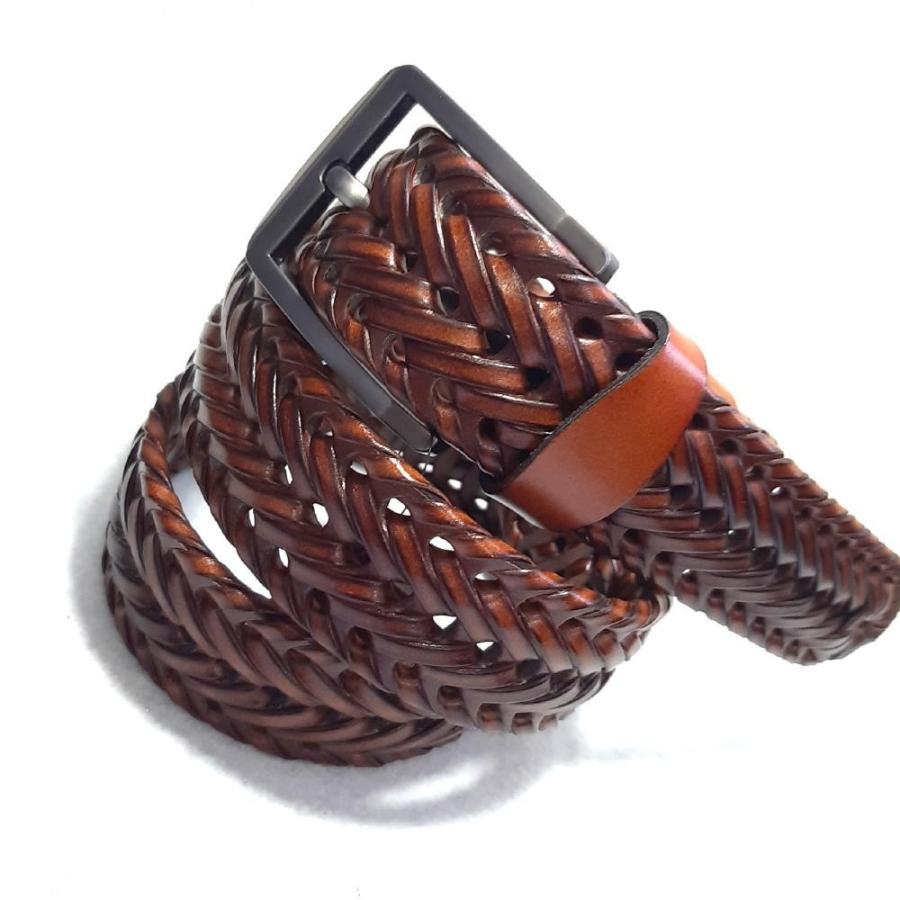 メッシュベルト メンズ レディース メッシュ ベルト 本革 牛革 ゴルフ カジュアル 学生 編み込み バックル 父の日 プレゼント | ブランド登録なし | 19