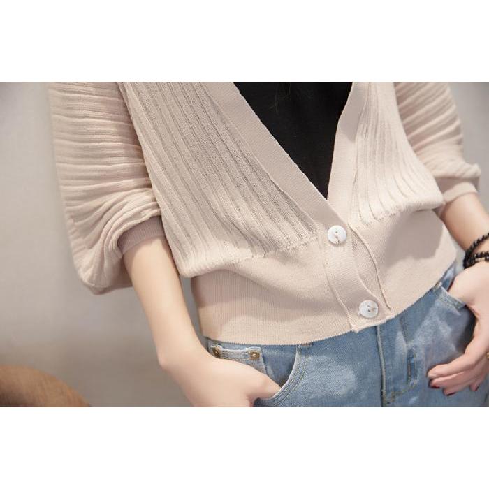 カーディガン レディース uv カット ショート丈 薄手ニット 無地 アウター 羽織り 春夏 | ブランド登録なし | 02