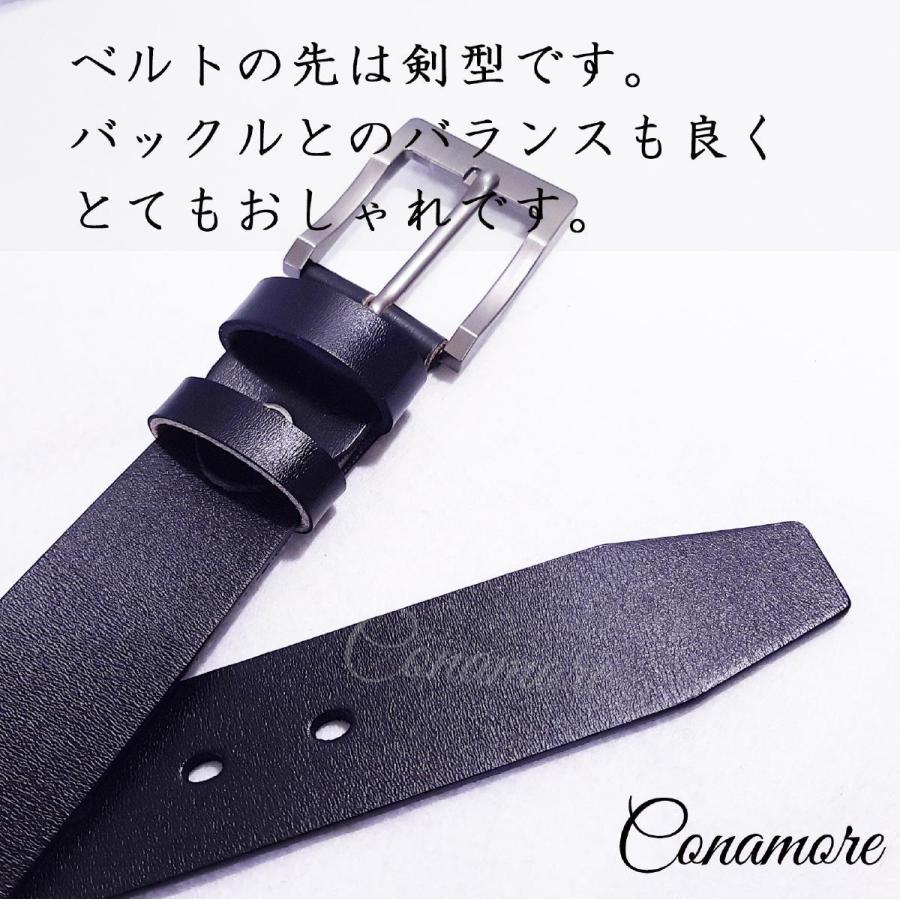レザーベルト メンズ 黒 ブラック 革 皮 ビジネスベルト 存在感あるバックルがポイント 父の日 プレゼント | ブランド登録なし | 05