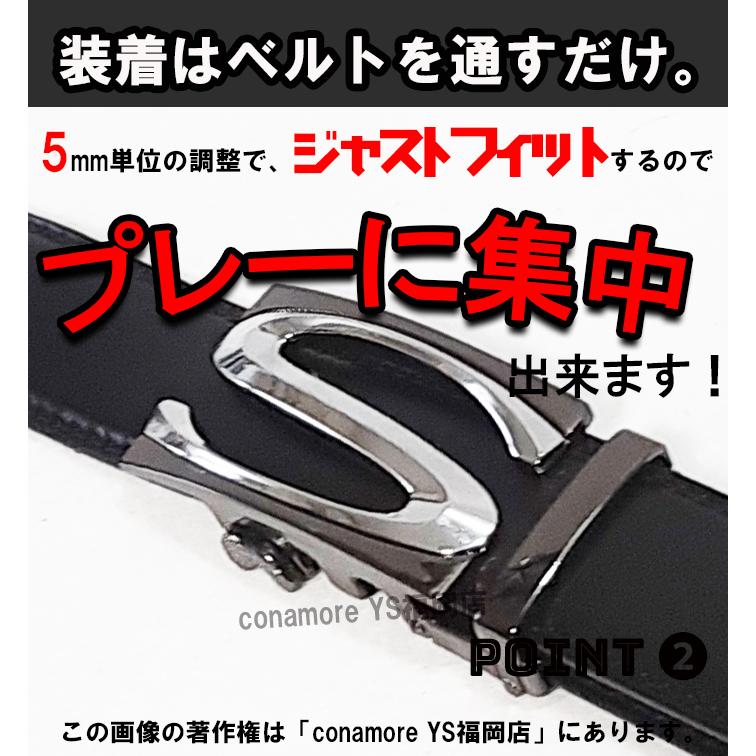 ゴルフベルト 白 黒 赤 ベルト メンズ おしゃれ ゴルフウエア レザーベルト オートロック 自動ロック プレゼント | ブランド登録なし | 09