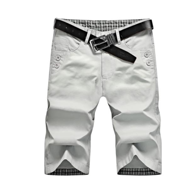 ゴルフウェア メンズ 夏 ハーフパンツ 七分丈 膝下 ゴルフパンツ 半ズボン 無地 白 赤 スカイブルー おしゃれ 春 秋 | ブランド登録なし | 03