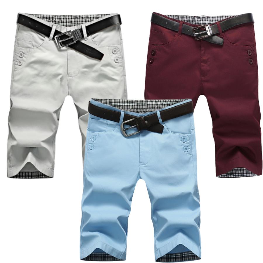 ゴルフウェア メンズ 夏 ハーフパンツ 七分丈 膝下 ゴルフパンツ 半ズボン 無地 白 赤 スカイブルー おしゃれ 春 秋 | ブランド登録なし | 04