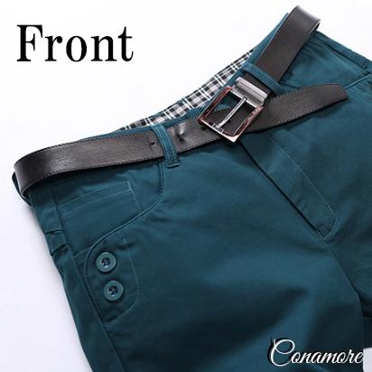 ゴルフウェア メンズ 夏 ハーフパンツ 七分丈 膝下 ゴルフパンツ 半ズボン 無地 白 赤 スカイブルー おしゃれ 春 秋 | ブランド登録なし | 06