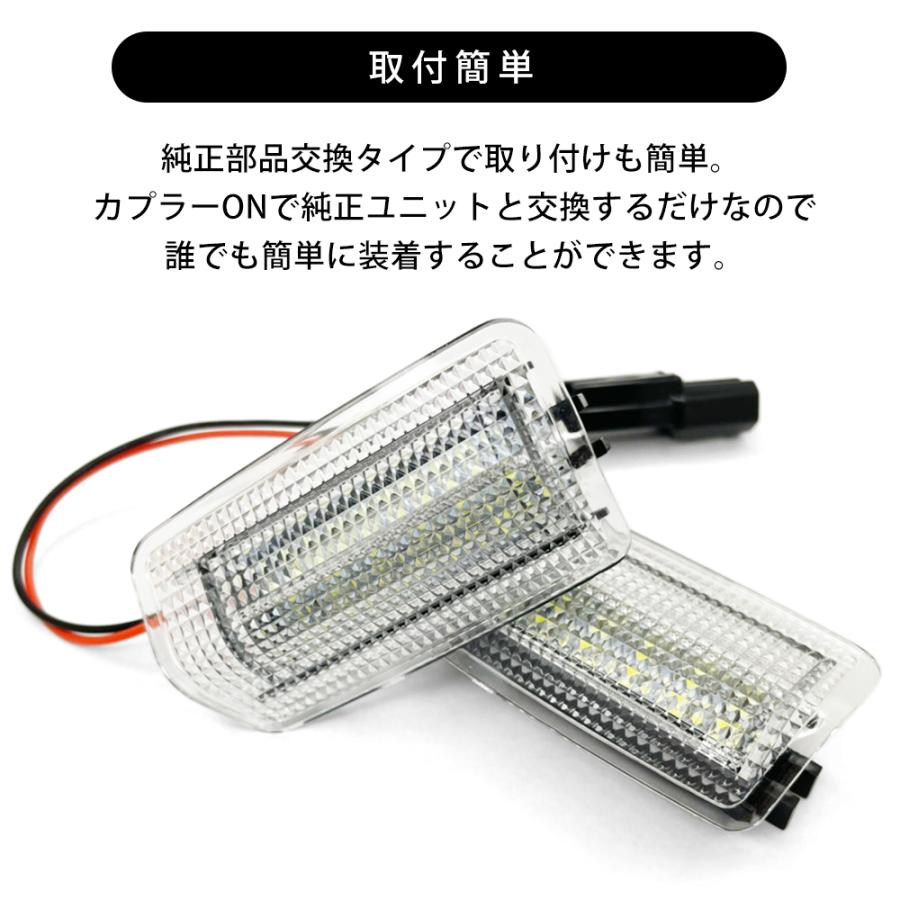 ホワイト（点灯）/ ライトブルー（点滅） カーテシランプ　ウェルカムライト カーテシ フラッシュ 純正交換 専用設計 2色発光 トヨタ汎用 |  | 01