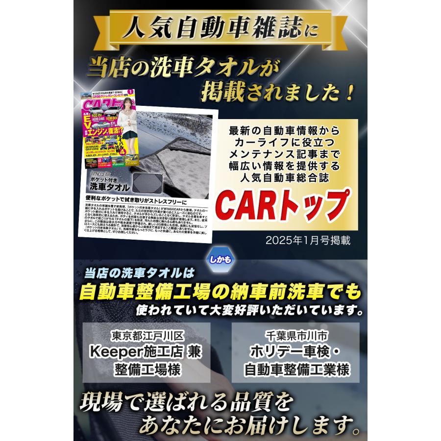 アウトレット価格 洗車タオル [洗車のプロと自動車整備士がW監修] ポケット付き 機能性 洗車 タオル 700GSM ボディ ホイール洗車用品 Mサイズ　1枚 |  | 03