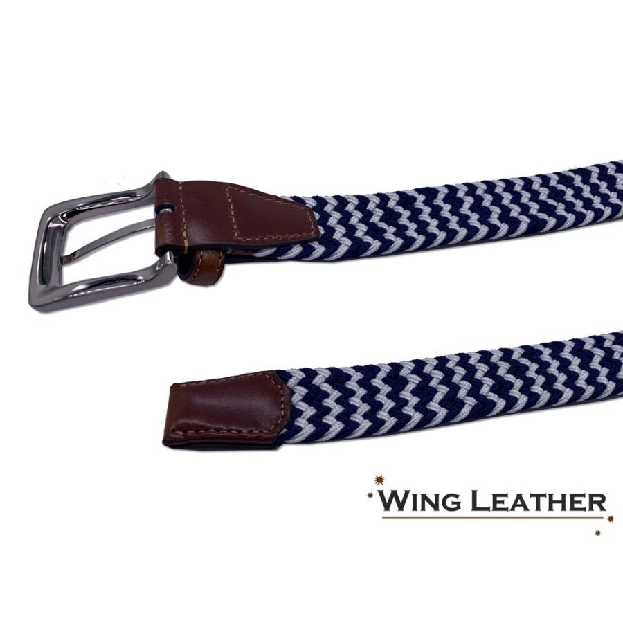 ベルト メンズ メッシュベルト ゴム 牛革 スプリットレザー