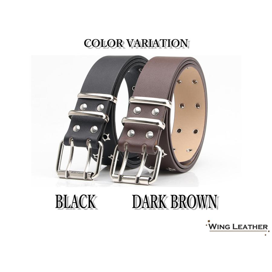 黒 レザー ベルト 星型スタッズ ⭐︎未使用⭐︎ 星型スタッズ付き 黒レザーベルト 細ベルト