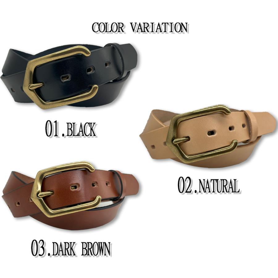 ベルト 栃木レザー メンズ 本革 真鍮 バックル 真鍮ベルト 35mm L