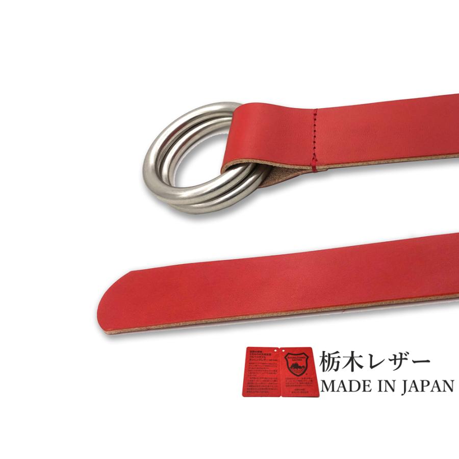 ベルト 栃木レザー メンズ 本革 40mm Wリングベルト 無段階 日本 ベルト 栃木レザー メンズ 本革 40mm Wリングベルト 無段階 日本